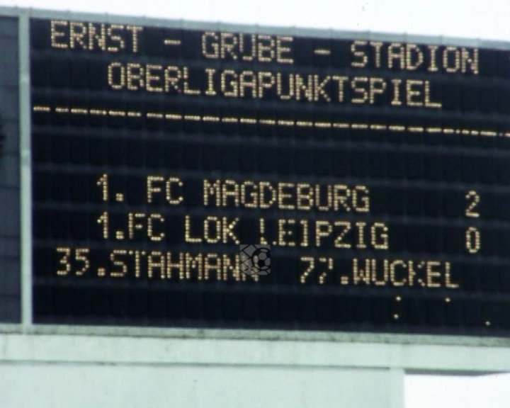 Panorama digital - Unsere Oberliga - Unser Verein - 1.FC Magdeburg - Unsere Stadien - Ernst-Grube-Stadion - Saison 1987/88 - Anzeigetafel