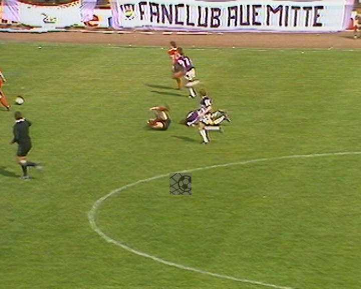 Panorama digital - Unsere Oberliga - Unser Verein - BSG Wismut Aue - Wir als Fans - Unsere Banner und Fahnen - Saison 1986/87 - Wir bei der BSG Stahl Riesa