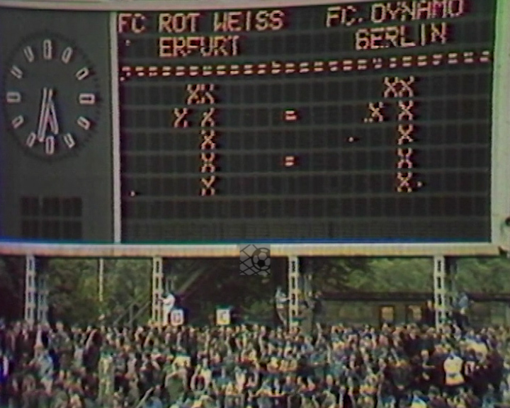 Panorama digital - Unsere Oberliga - Unser Verein - FC Rot Weiß Erfurt - Unsere Stadien - Georgij-Dimitroff-Stadion - Saison 1984/85 - Anzeigetafel
