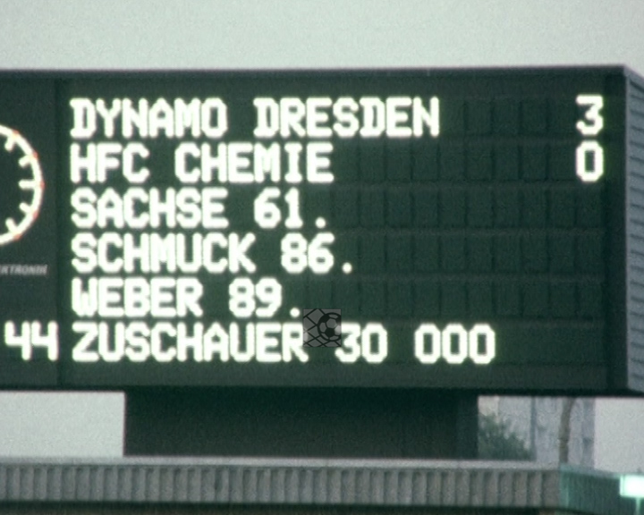 Panorama digital - Unsere Oberliga - Unser Verein - SG Dynamo Dresden - Unsere Stadien - Dynamo-Stadion - Saison 1979/80 - Anzeigetafel