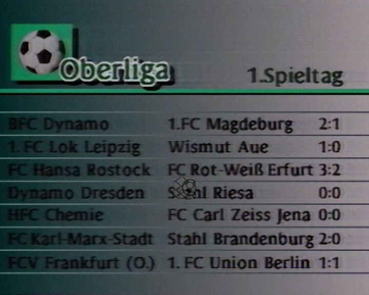 Panorama digital - Unsere Oberliga - Unser Verein - Unsere Ergebnistafeln - Ansetzungen - Saison 1987/88
