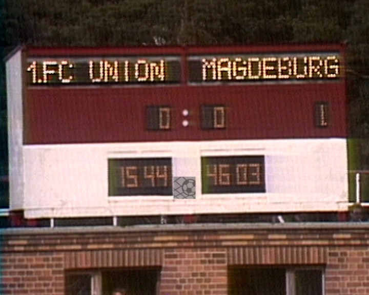 Panorama digital - Unsere Oberliga - Unser Verein - 1.FC Union Berlin - Unsere Stadien - Alte Försterei - Saison 1987/88 - Anzeigetafel